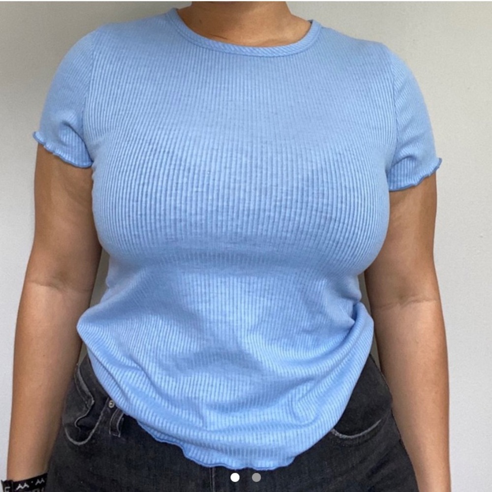 *SOLD* Baby Blue Ribbed T-Shirt